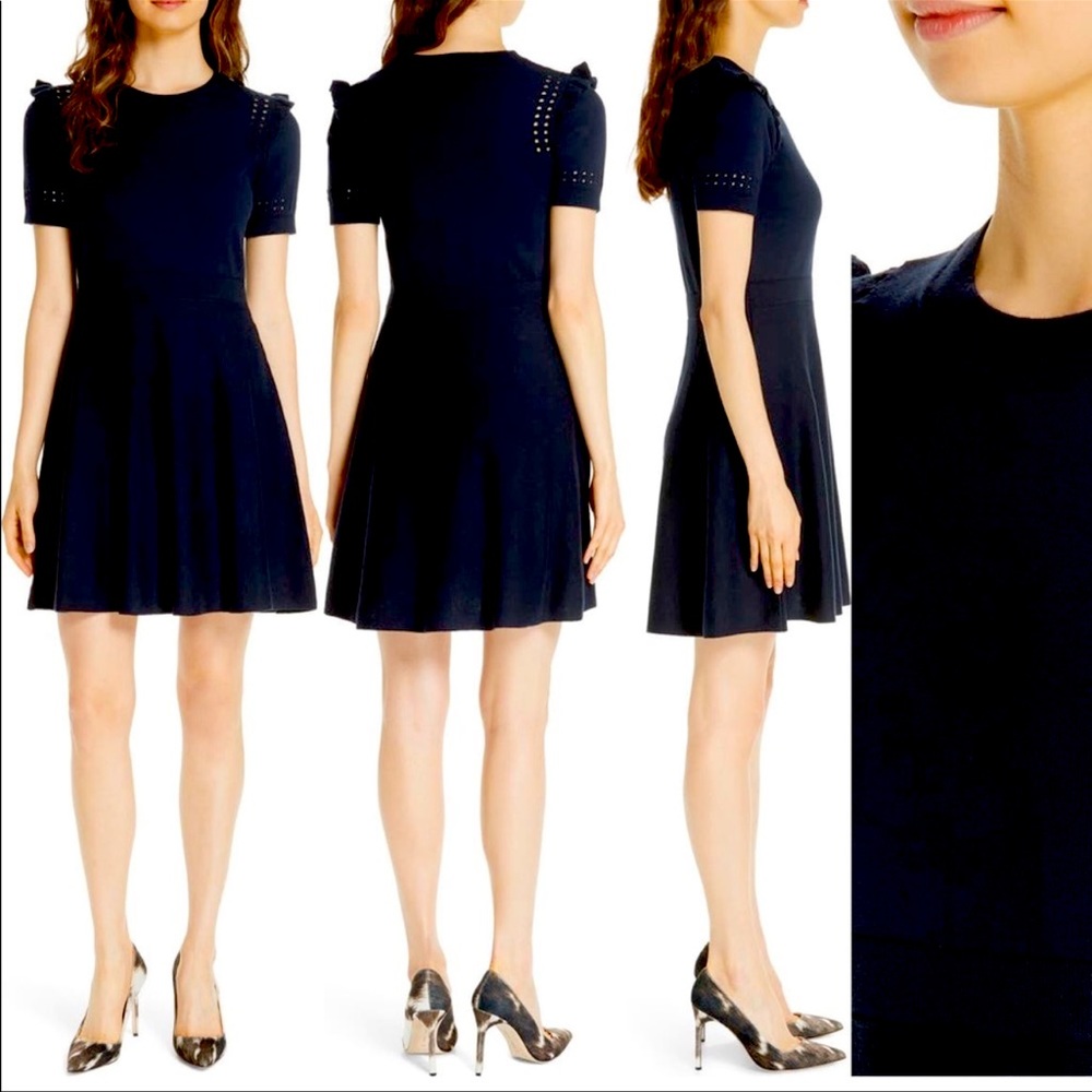 Kate spade ruffle sweater dress in dark royal blue